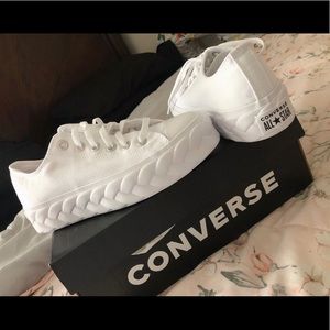 New white converse white braid design